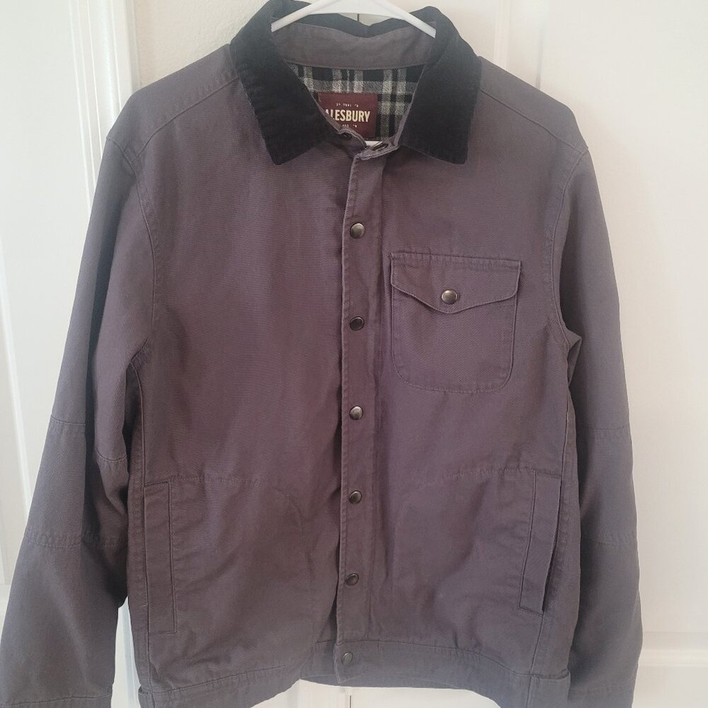 Alesbury Workwear Gray Full Zip Lined Canvas Jacket 100% Cotton Size Medium